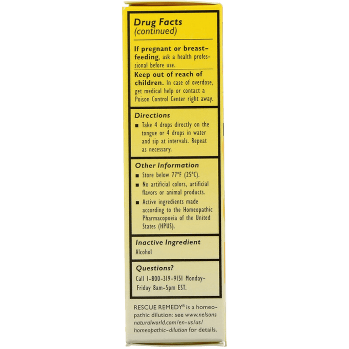 Bach Rescue Remedy Dropper Natural Homeopathic Stress Relief - 10 ml - Health As It Ought to Be