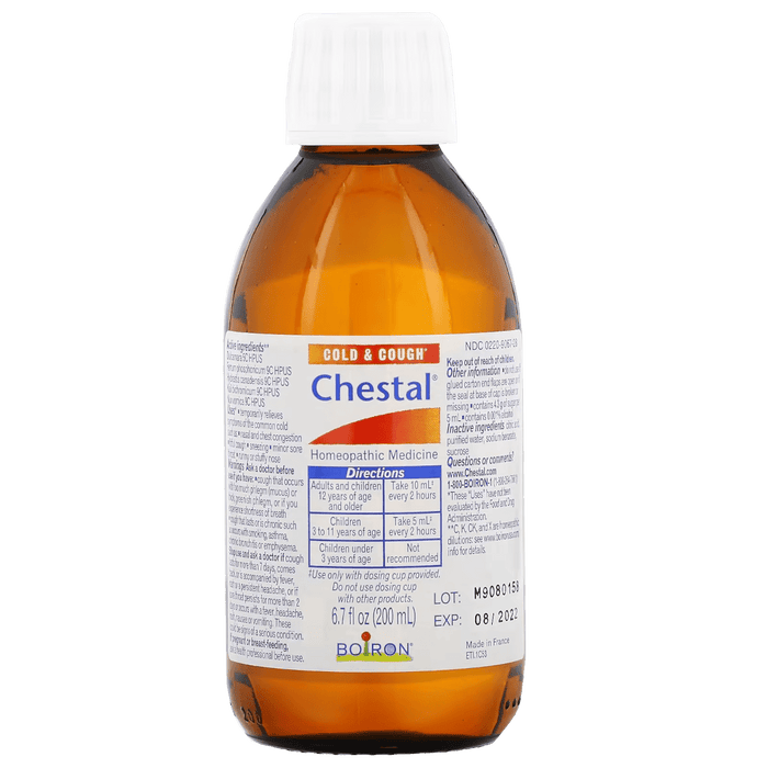 Boiron Chestal Cold & Cough - 6.7 fl oz (200 ml) - Health As It Ought to Be