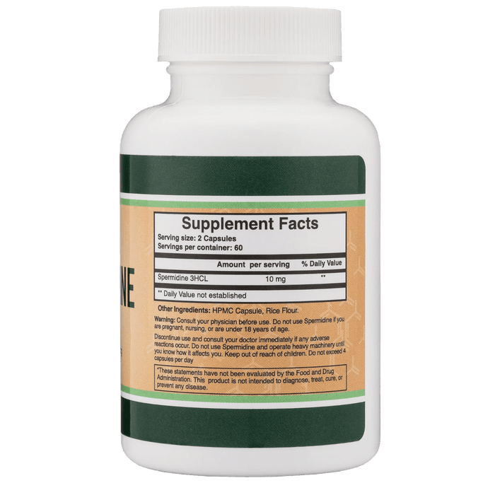 Double Wood Supplements Spermidine 10 mg - 120 Capsules - Health As It Ought to Be