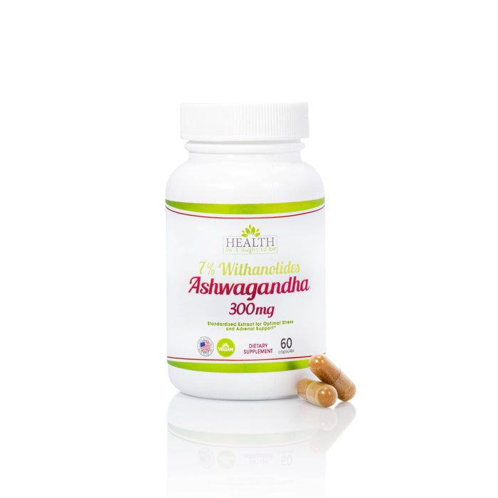 HAIOTB Ashwagandha 7% Withanolides 1 Cap Daily Formula - 60 Capsules - Health As It Ought to Be