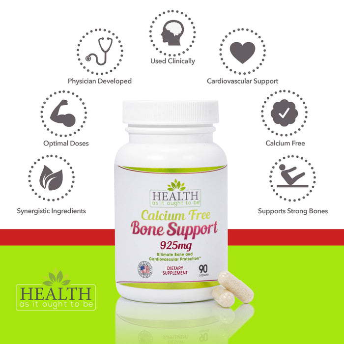 HAIOTB Calcium Free Bone Support 925 mg - 90 Capsules - Health As It Ought to Be