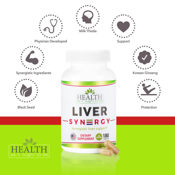 HAIOTB Liver Syn3rgy (Milk Thistle, Black Seed, Korean Ginseng) - 180 Capsules - Health As It Ought to Be