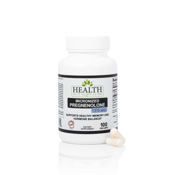 HAIOTB Micronized Pregnenolone 75 mg - 100 Vegan Capsules - Health As It Ought to Be