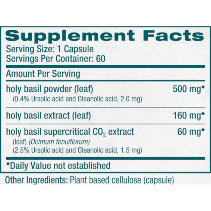 Himalaya Herbal Healthcare Holy Basil 720 mg - 60 Vegetarian Capsules - Health As It Ought to Be
