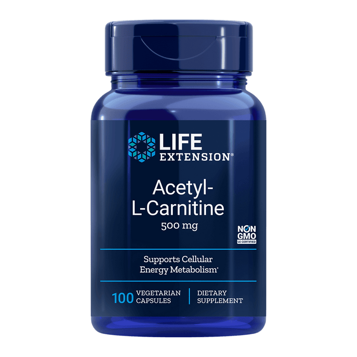 Life Extension Acetyl L-Carnitine 500 mg - 100 Vegetarian Capsules - Health As It Ought to Be
