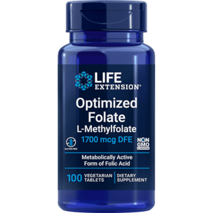 Life Extension Optimized Folate 1700 mcg - 100 Vegetarian Tablets - Health As It Ought to Be