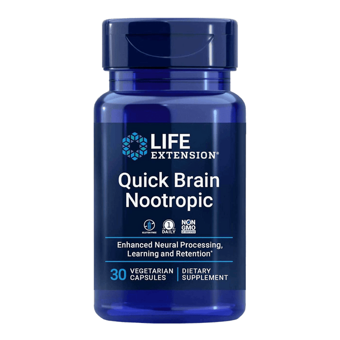 Life Extension Quick Brain Nootropic - 30 Vegetar Capsules - Health As It Ought to Be