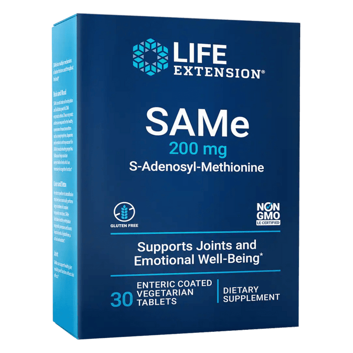 Life Extension SAMe 200 mg - 30 Enteric Coated Vegetarian Tablet - Health As It Ought to Be