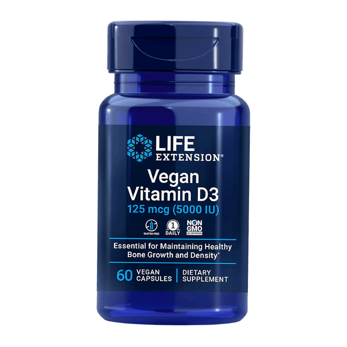 Life Extension Vegan Vitamin D3 125mcg - 60 Vegan Capsules - Health As It Ought to Be