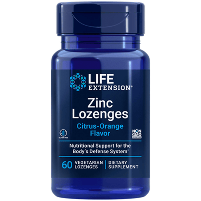 Life Extension Zinc Lozenges (Citrus-Orange Flavor) - 60 Vegetarian Lozenges - Health As It Ought to Be