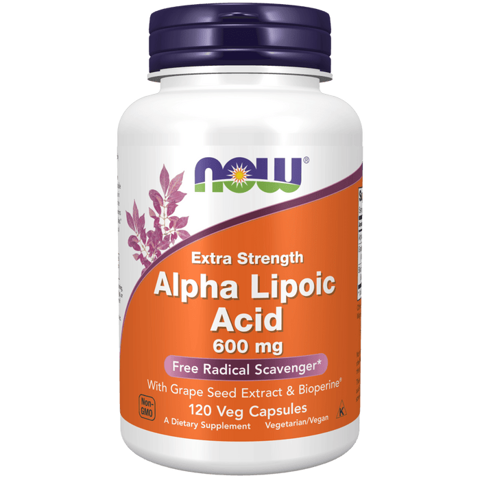 Now Foods Alpha Lipoic Acid Extra Strength 600 mg - 120 Veg Capsules - Health As It Ought to Be