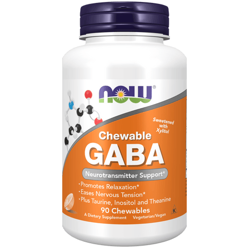 Now Foods GABA Orange Flavor Chewable - 90 Chewables - Health As It Ought to Be