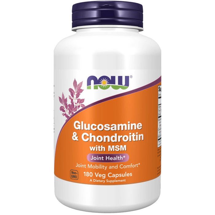 Now Foods Glucosamine & Chondroitin with MSM - 180 Veg Capsules - Health As It Ought to Be