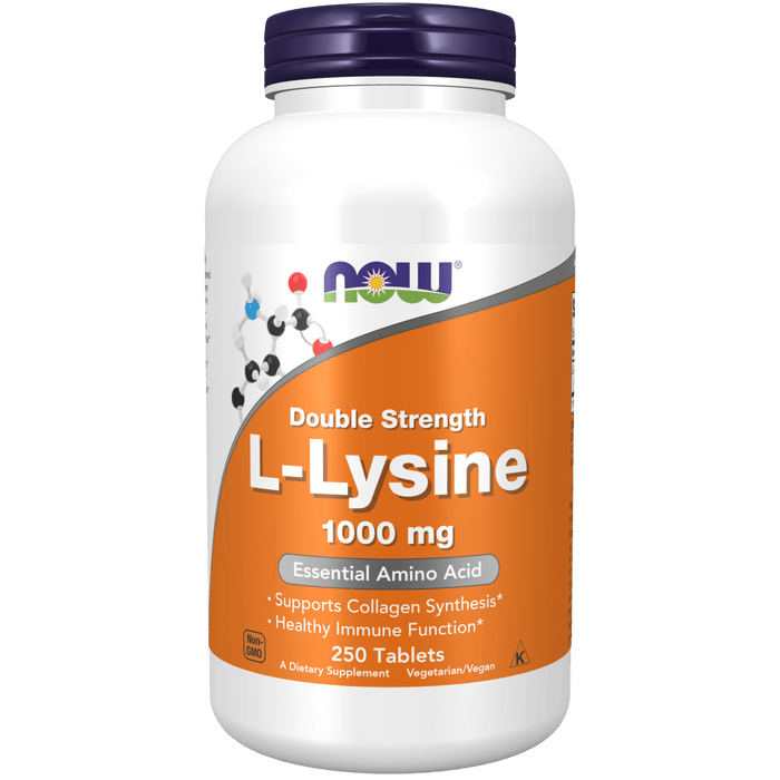 Now Foods L-Lysine, Double Strength 1000 mg - 250 Tablets - Health As It Ought to Be