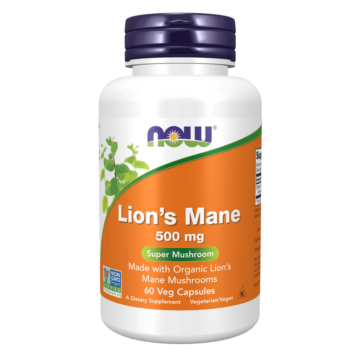 Now Foods Lion's Mane 500 mg - 60 Veg Capsules - Health As It Ought to Be