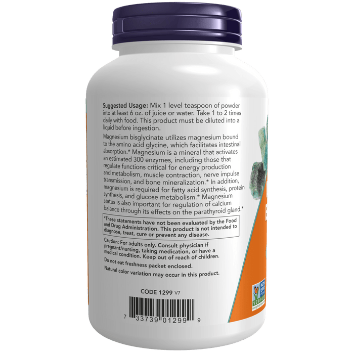 Now Foods Magnesium Bisglycinate Powder - 8 oz. - Health As It Ought to Be