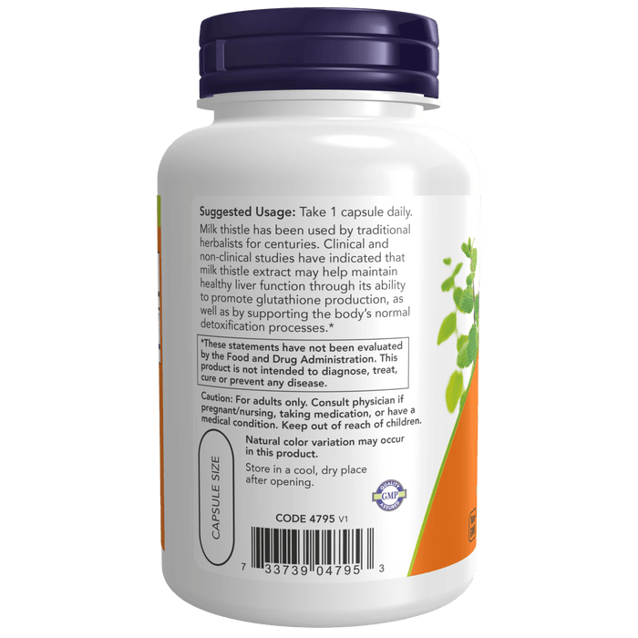 Now Foods Milk Thistle Extract 750 mg Silymarin (600 mg), Maximum Strength - 90 Veg Capsules - Health As It Ought to Be