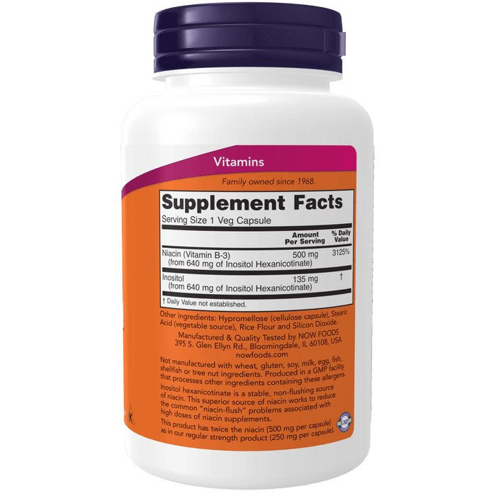 Now Foods Niacin 500 mg, Double Strength Flush-Free - 90 Veg Capsules - Health As It Ought to Be