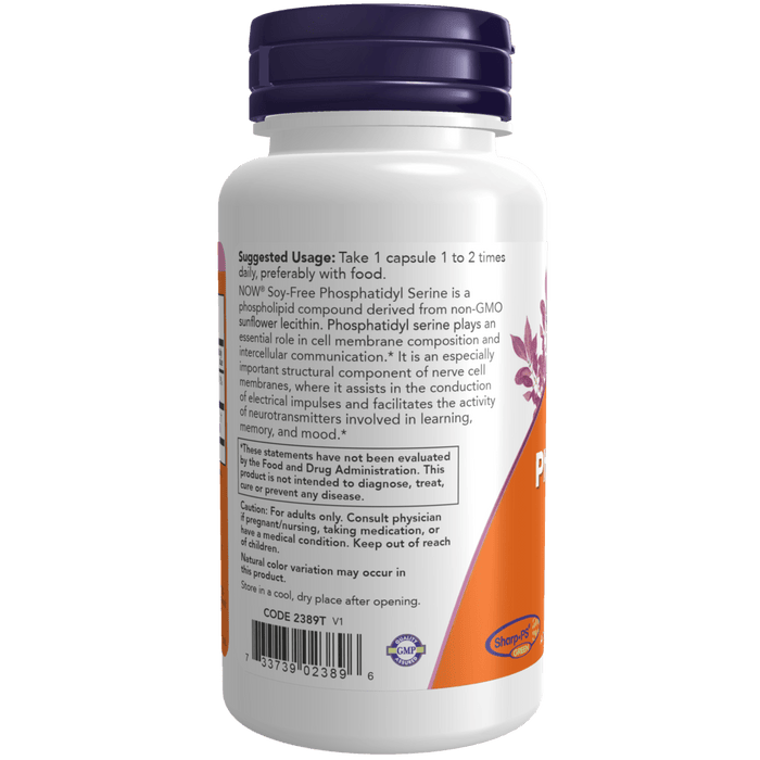Now Foods Phosphatidyl Serine, Soy-Free 150 mg 60 Veg Capsules - Health As It Ought to Be