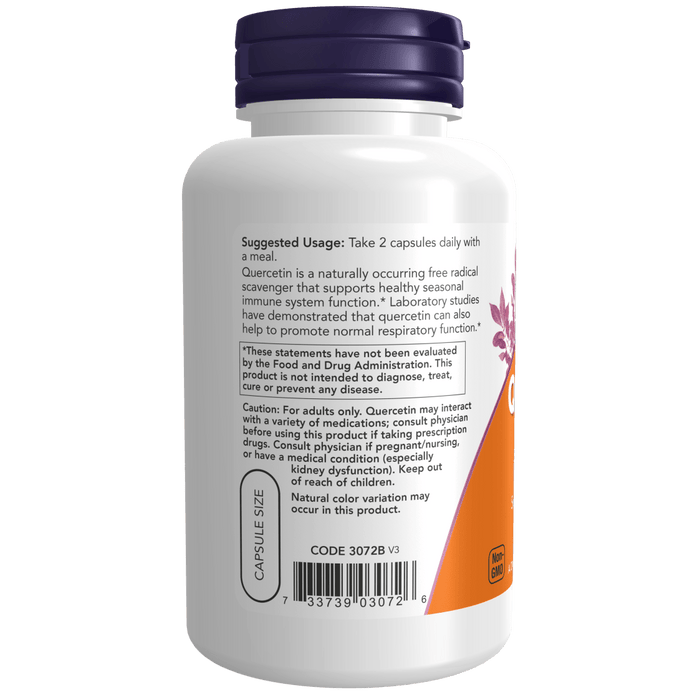 Now Foods Quercetin 500 mg - 100 Veg Capsules - Health As It Ought to Be