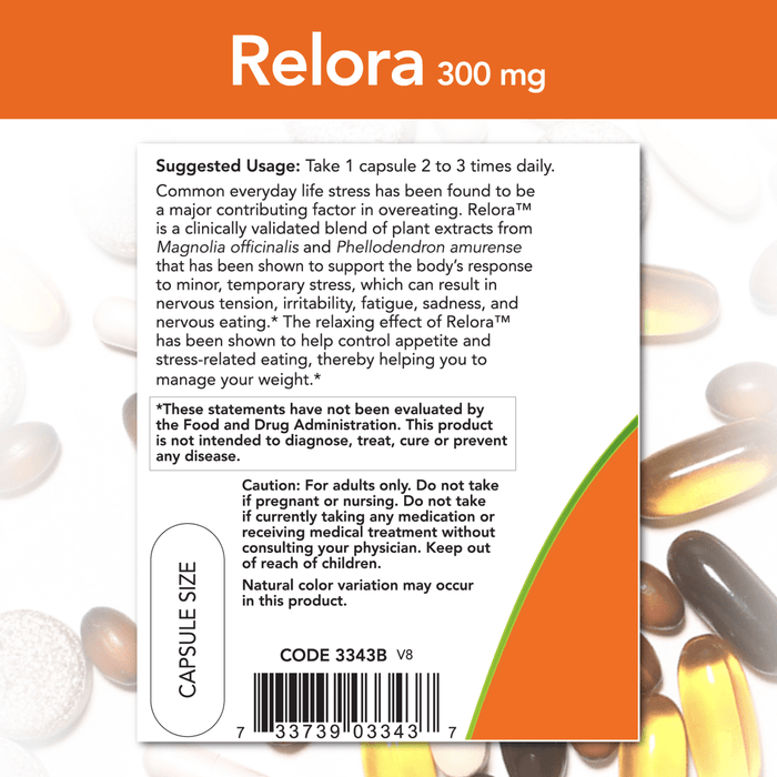 Now Foods Relora™ 300 mg - 120 Veg Capsules - Health As It Ought to Be