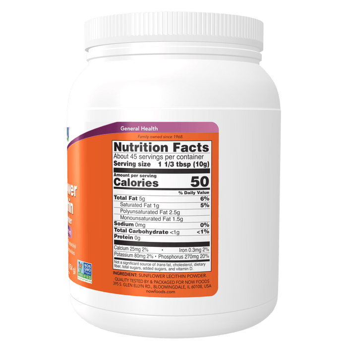 Now Foods Sunflower Lecithin Pure Powder - 1 lb. - Health As It Ought to Be