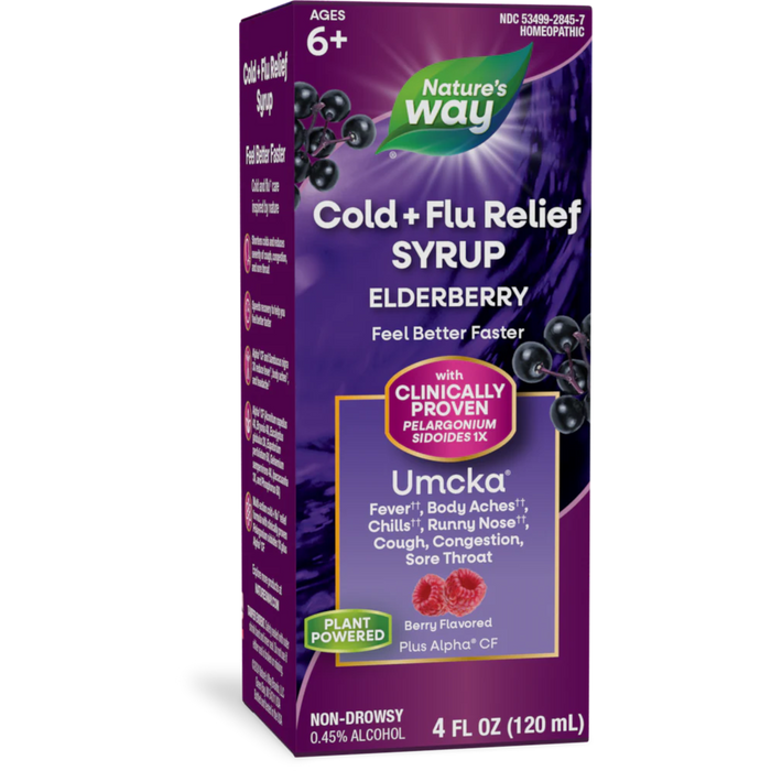 Nature's Way Umcka Cold + Flu Elderberry Syrup - 4 oz.