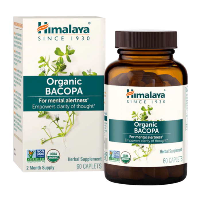 Himalaya Herbal Healthcare Organic Bacopa 750 mg - 60 Caplets - Health As It Ought to Be