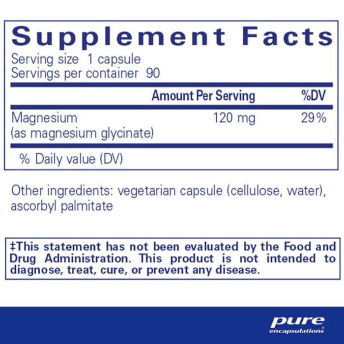 Pure Encapsulations Magnesium Glycinate - 90 Capsules - Health As It Ought to Be