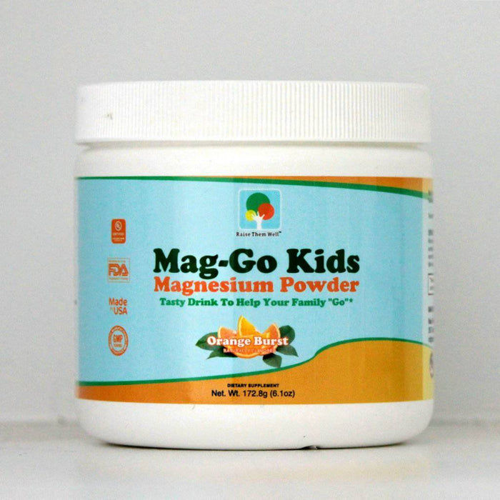Raise Them Well Mag Go Kids -  Kid Safe Magnesium Powder (Orange Burst) - 5.8 oz. - Health As It Ought to Be