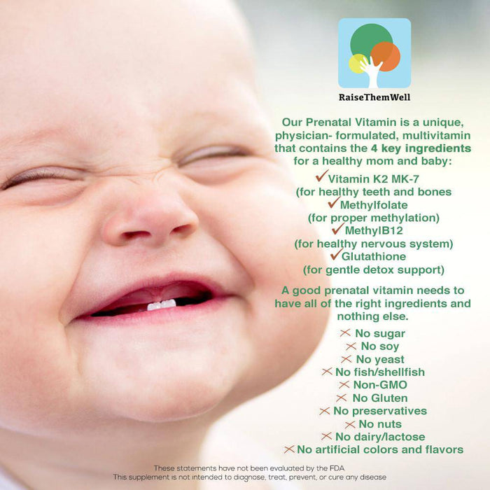 Raise Them Well Physician Developed Prenatal & Breastfeeding Multivitamin - 150 Veggie Capsules - Health As It Ought to Be
