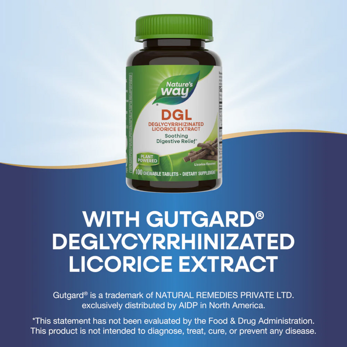 Nature's Way DGL Licorice Flavored - 100 Chewable Tablets