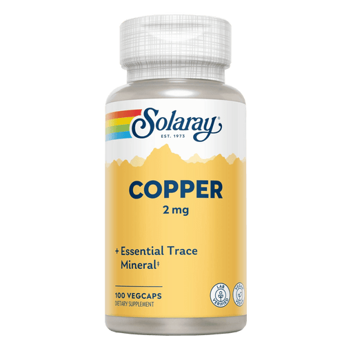 Solaray Copper 2mg - 100 Vegcaps - Health As It Ought to Be
