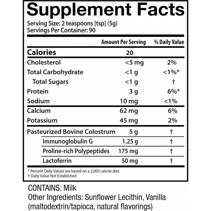 Sovereign Laboratories Colostrum-LD Powder Natural Vanilla Flavor - 16 oz. - Health As It Ought to Be