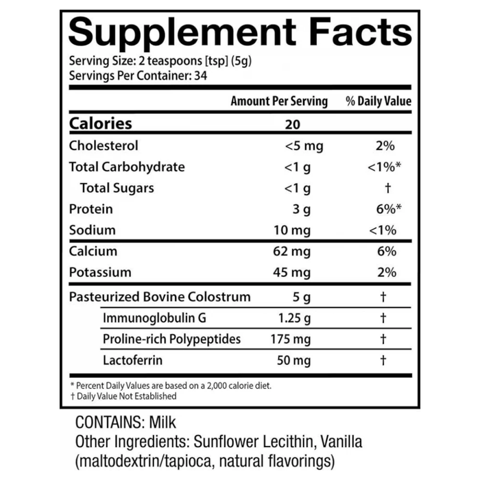 Sovereign Laboratories Colostrum-LD Powder Natural Vanilla Flavor - 6 oz. - Health As It Ought to Be