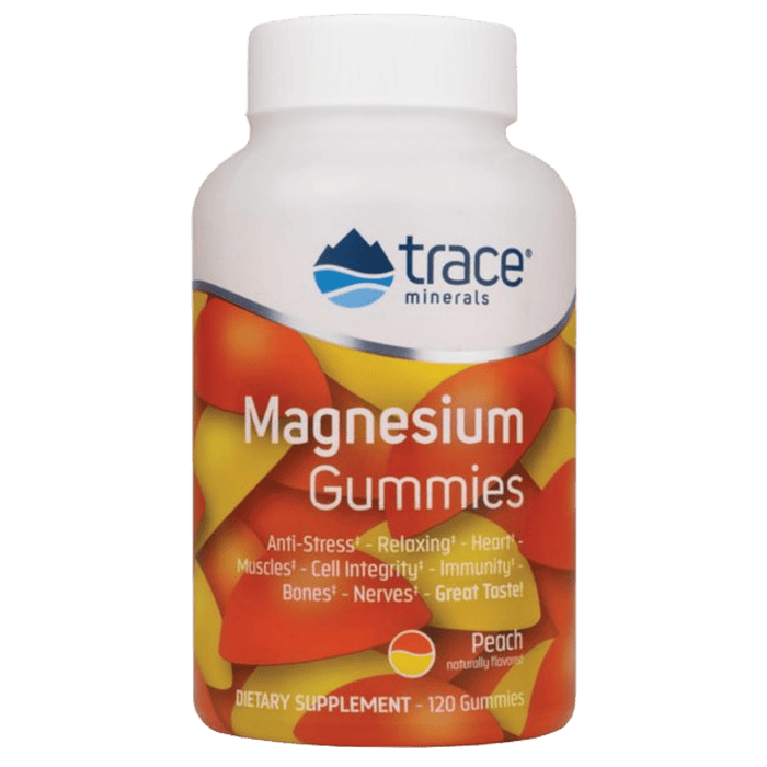 Trace Minerals Magnesium Gummies, Peach Flavor - 120 Gummies - Health As It Ought to Be