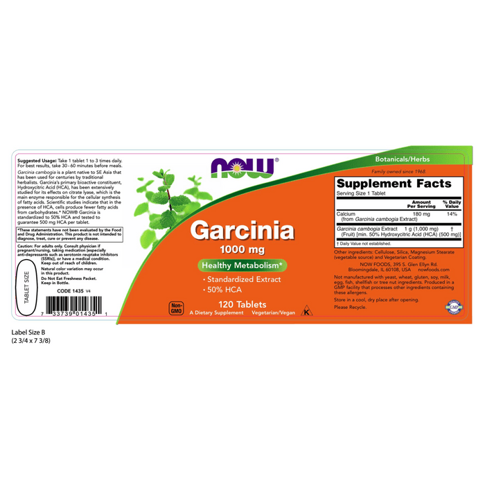 xDISCONTINUED Now Foods Garcinia 1000 mg - 120 Tablets - Health As It Ought to Be