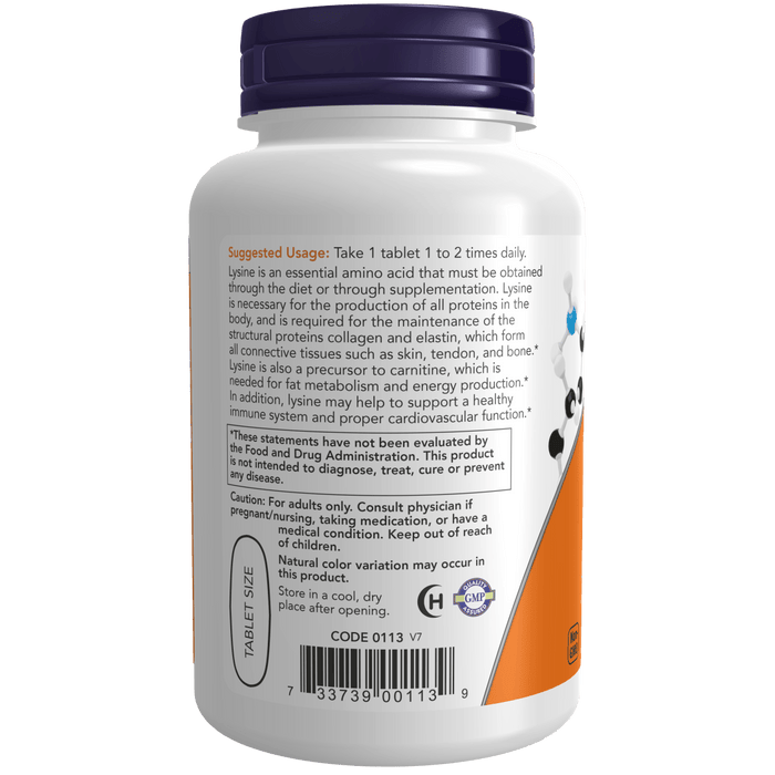 xDISCONTINUED Now Foods L-Lysine Double Strength 1000 mg - 100 Tablets - Health As It Ought to Be
