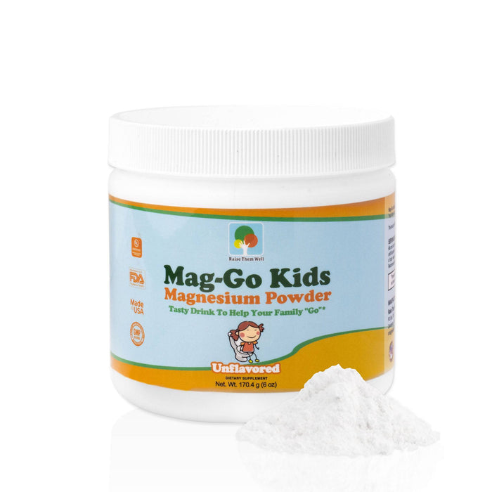 Raise Them Well Mag Go Kids -  Kid Safe Magnesium Powder (Unflavored) 6oz - Health As It Ought to Be