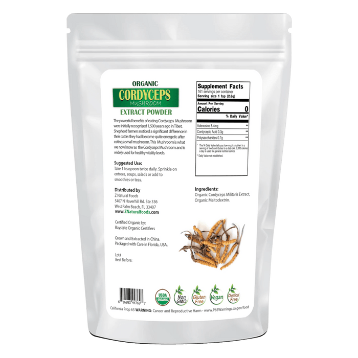 xDISCONTINUED Z Natural Foods Cordyceps Mushroom Extract Powder - 1 lb. - Health As It Ought to Be