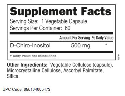 Neurobiologix DCI 500MG (D-CHIRO-INOSITOL) - 60 Capsules - Health As It Ought to Be